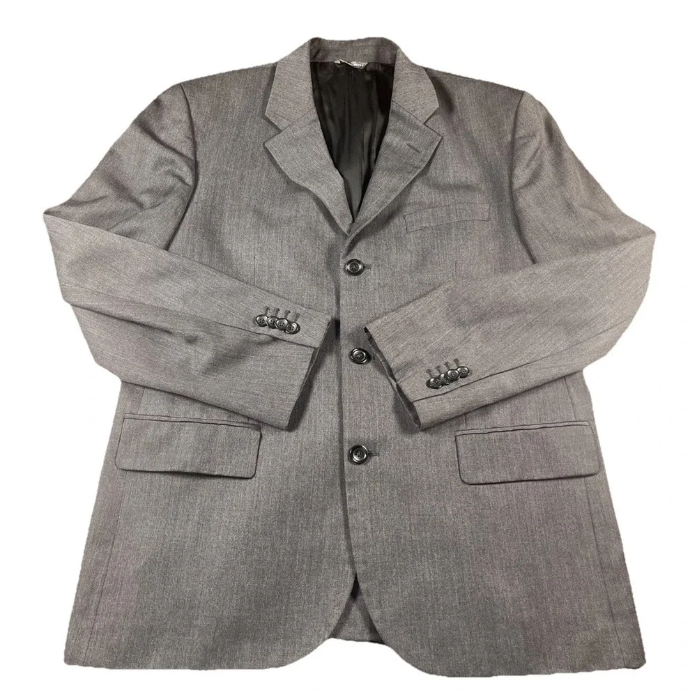 Banana Republic‎ Blazer Jacket 3 Button Mens 42S Short Bluish Gray 100% Wool
